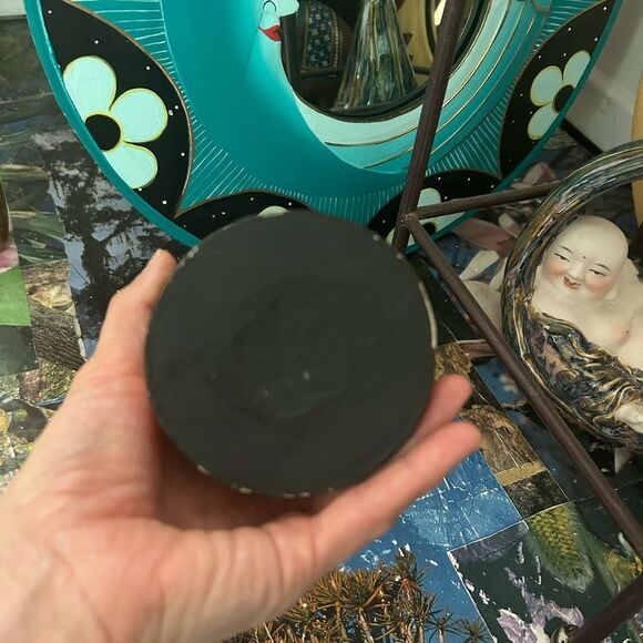 2 Vintage Celestial Trinket Box Wood Carved SUN & Moon Jewellery Holder 3.5" - Picture 13 of 16